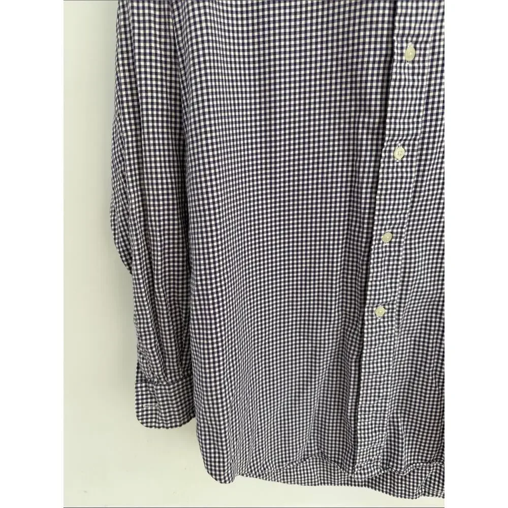 Ralph Lauren Golf Tilden gingham plaid long sleeve button up dress shirt sz M